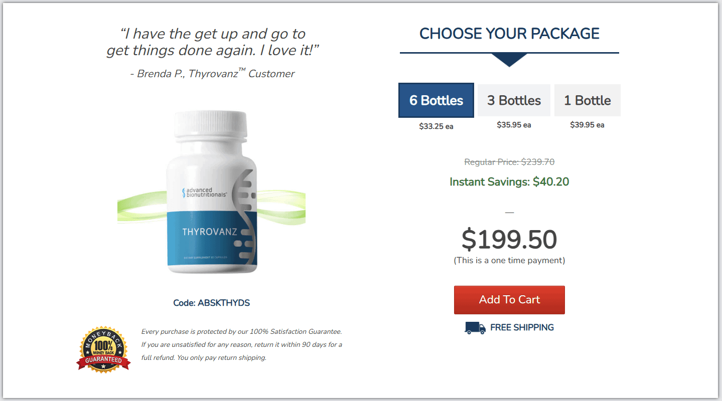 3 Day Thyrovanz Offer